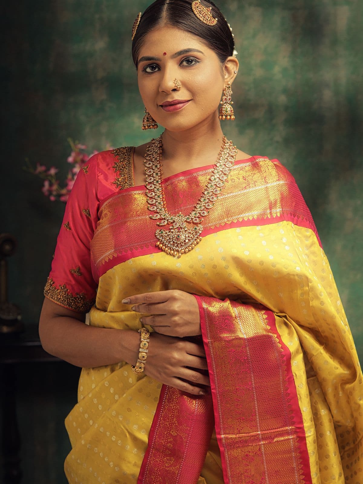 Festive Marathi ethnic wear with gold detailing