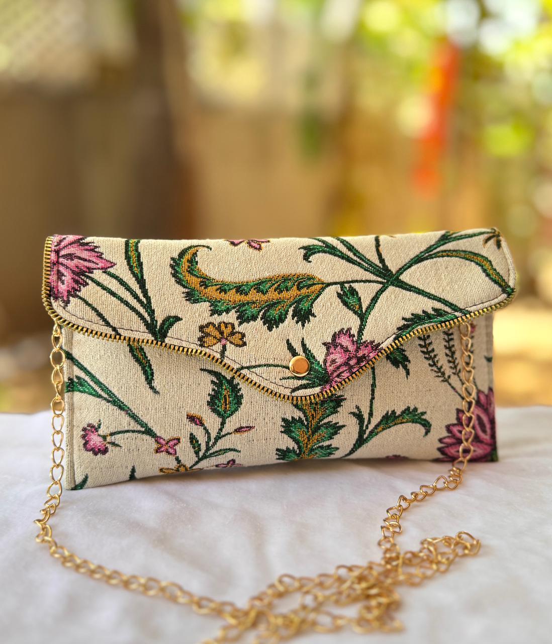 Hand Bag Small Model Flower & Leaves Print