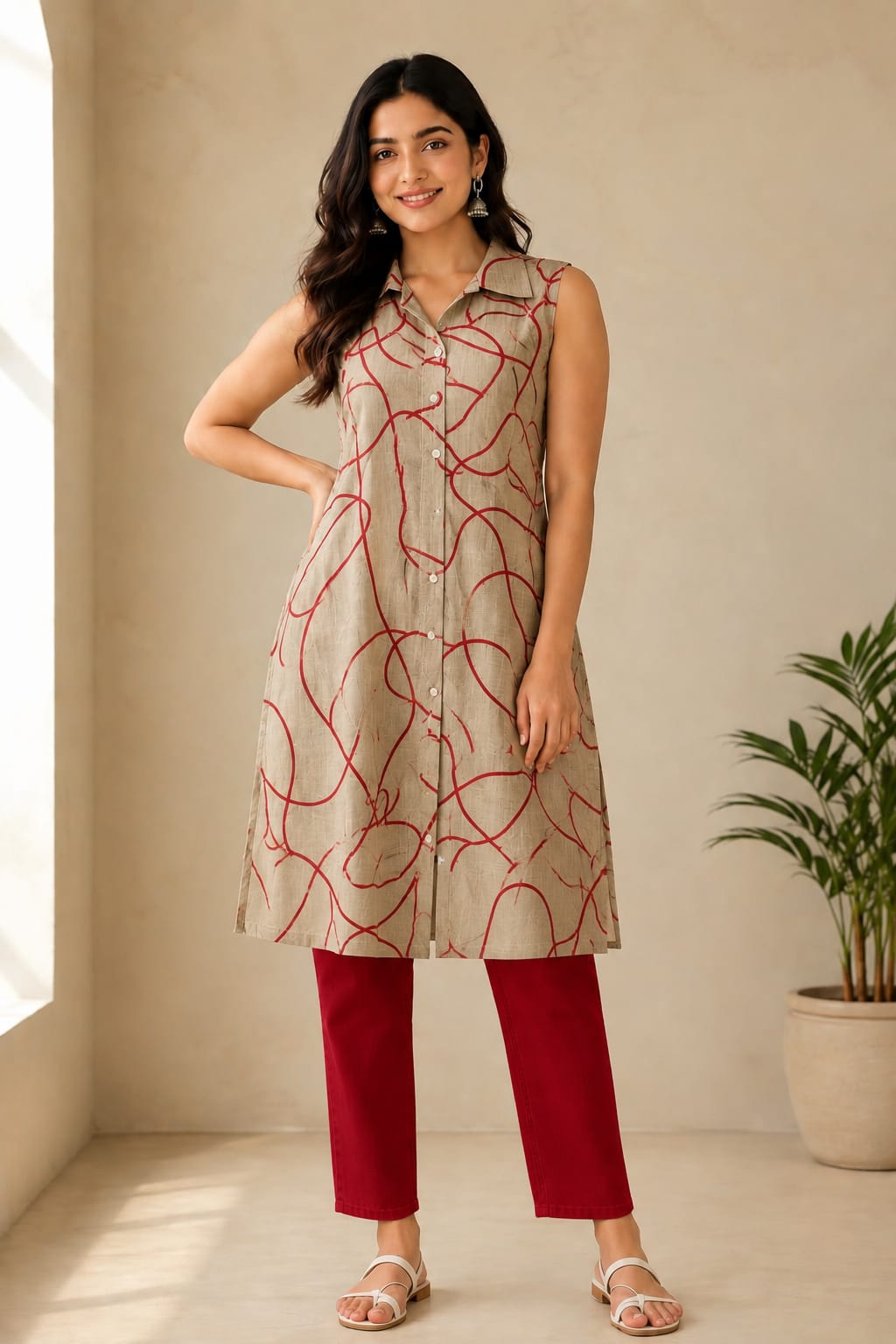 Collar Neck Co-Ord Set view 1