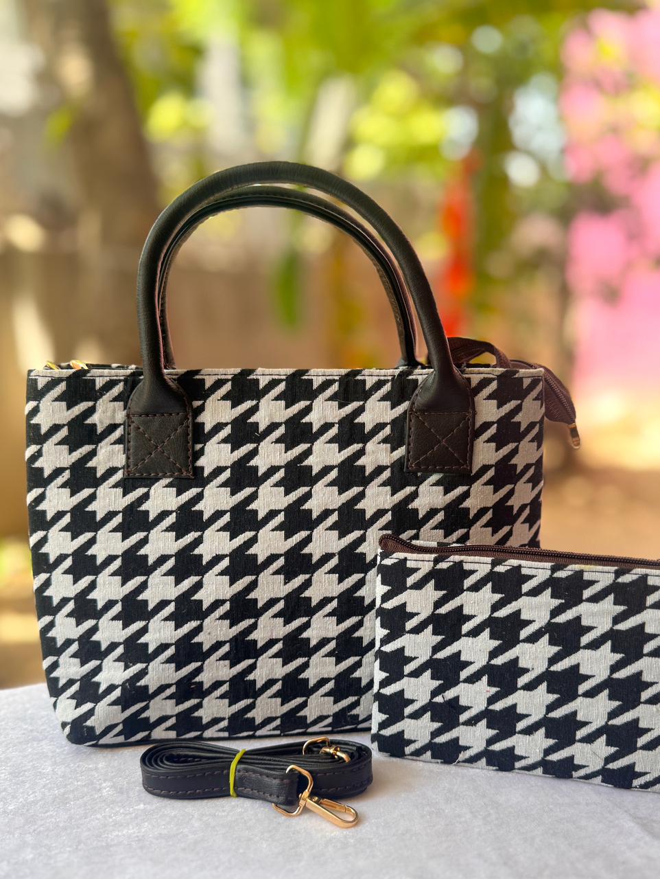 Black & White Hand Bag view 1
