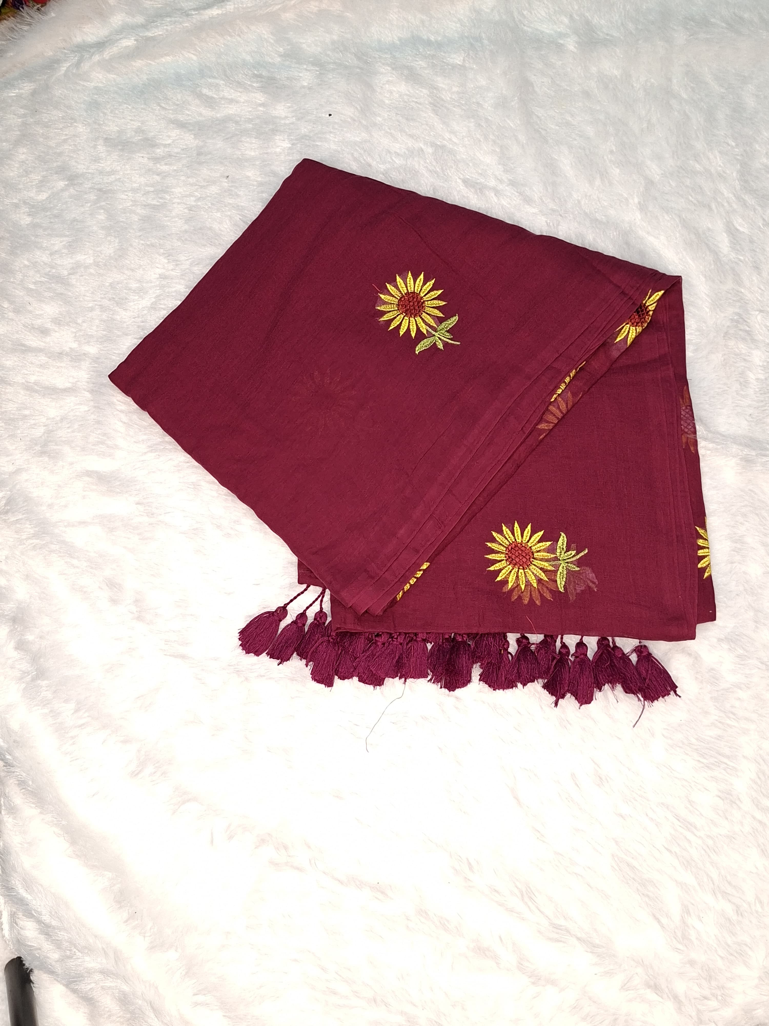 Sunflower Saree in Magenta