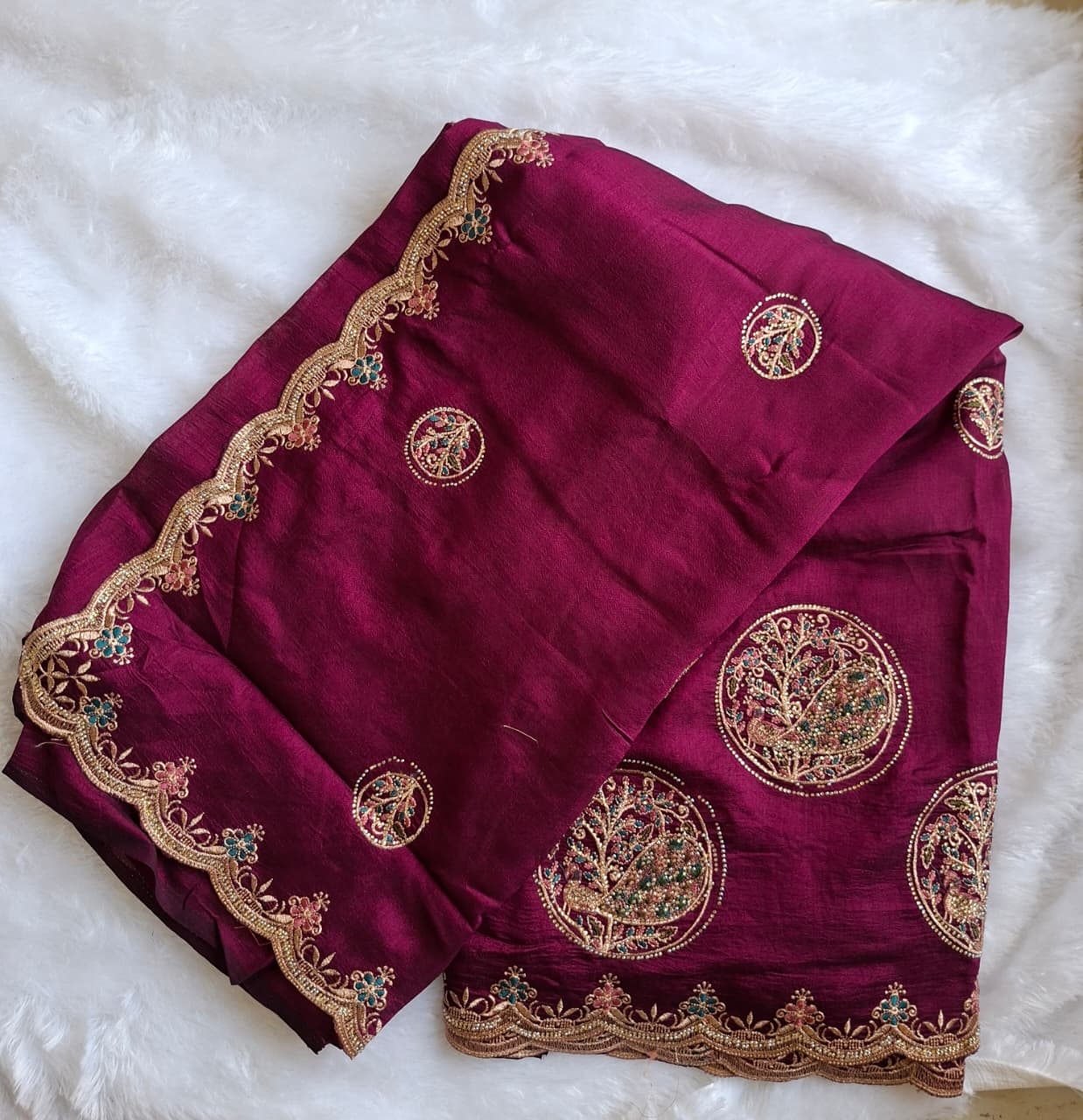 Designer Work Saree in Violet