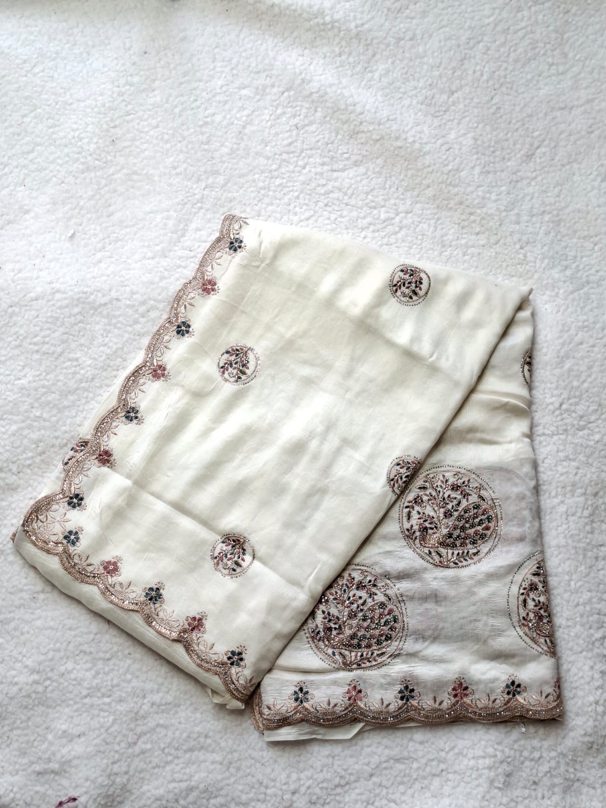 Designer Work Saree in White