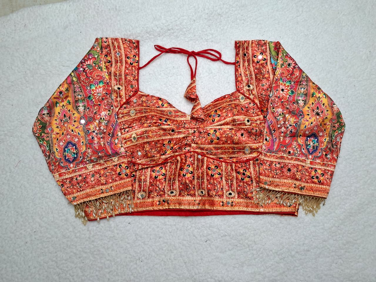 Ajrakh Silk Saree view 3