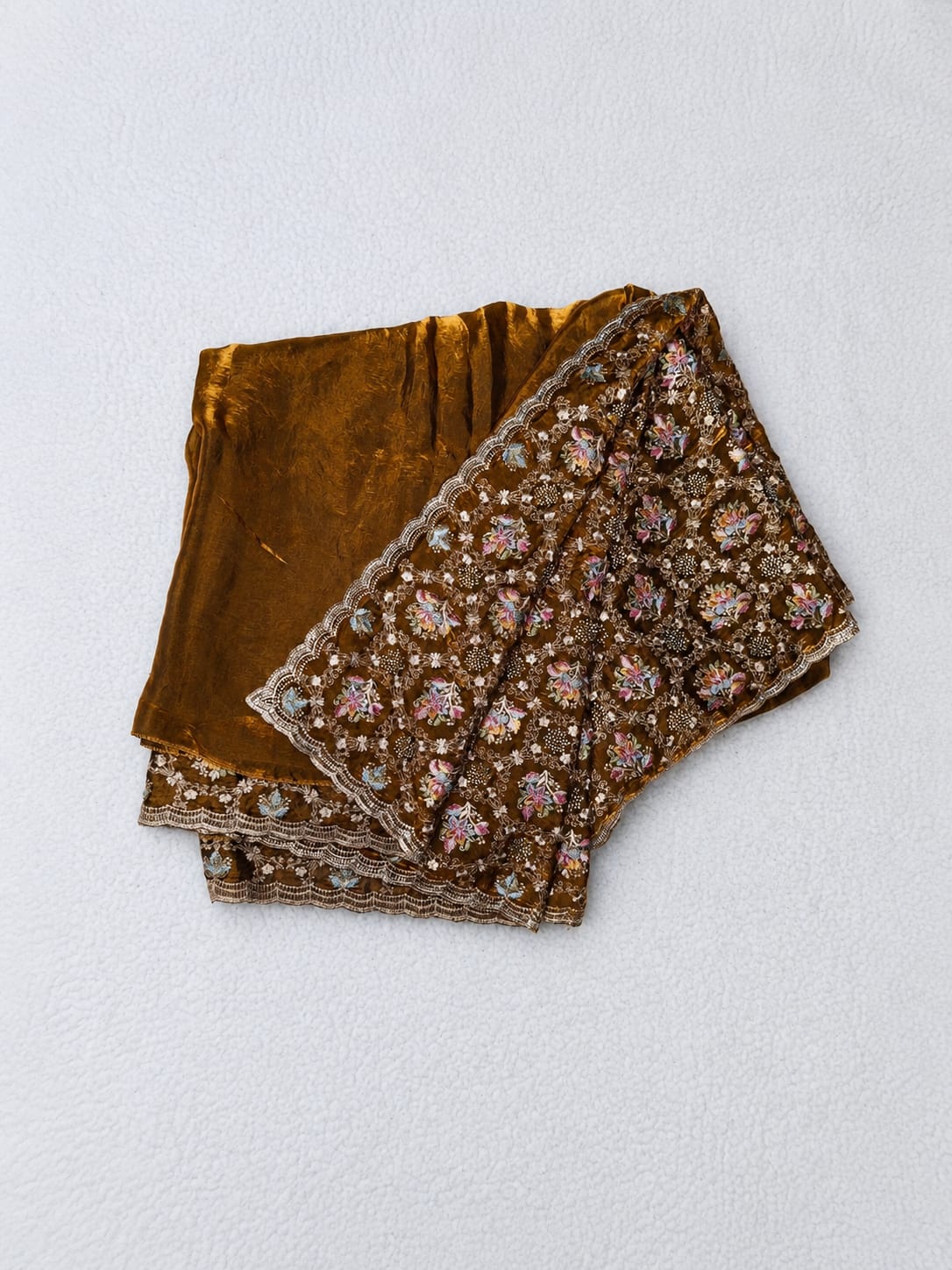 Luxury Organza Handloom Saree in Mustard Yellow