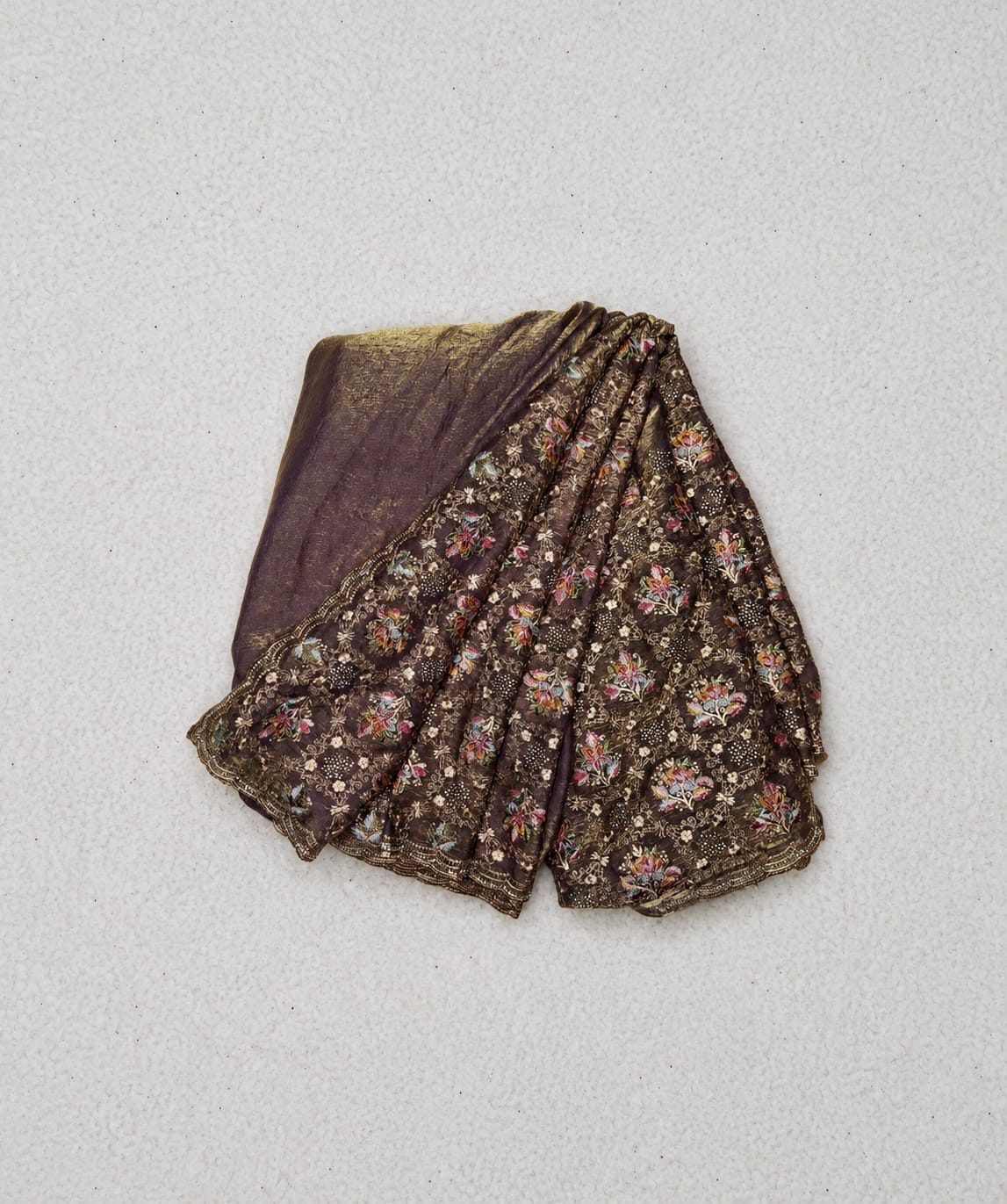 Luxury Organza Handloom Saree in Brown