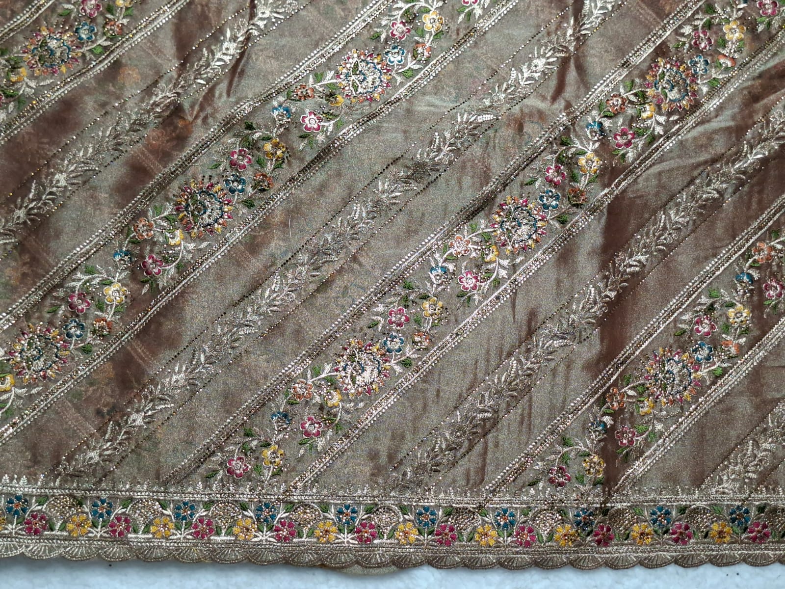 Cutdana Handwork Saree in Copper