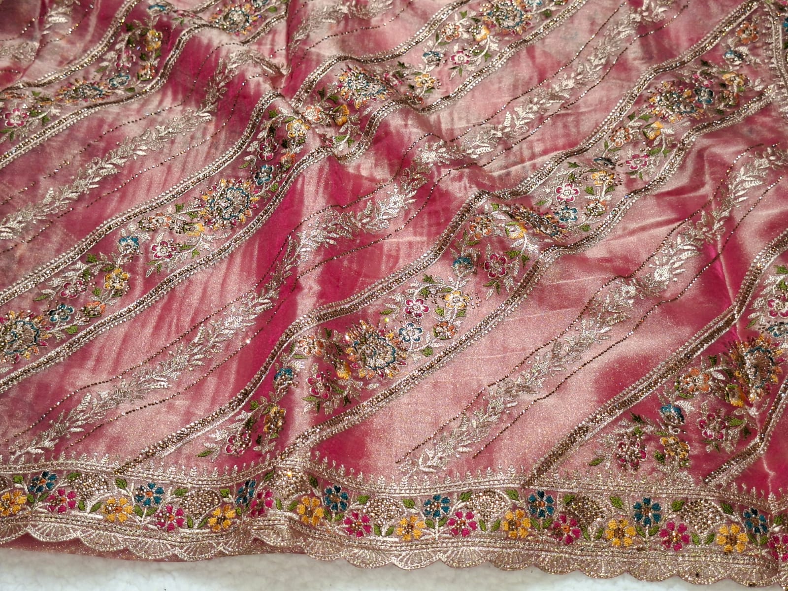 Cutdana Handwork Saree in Pink