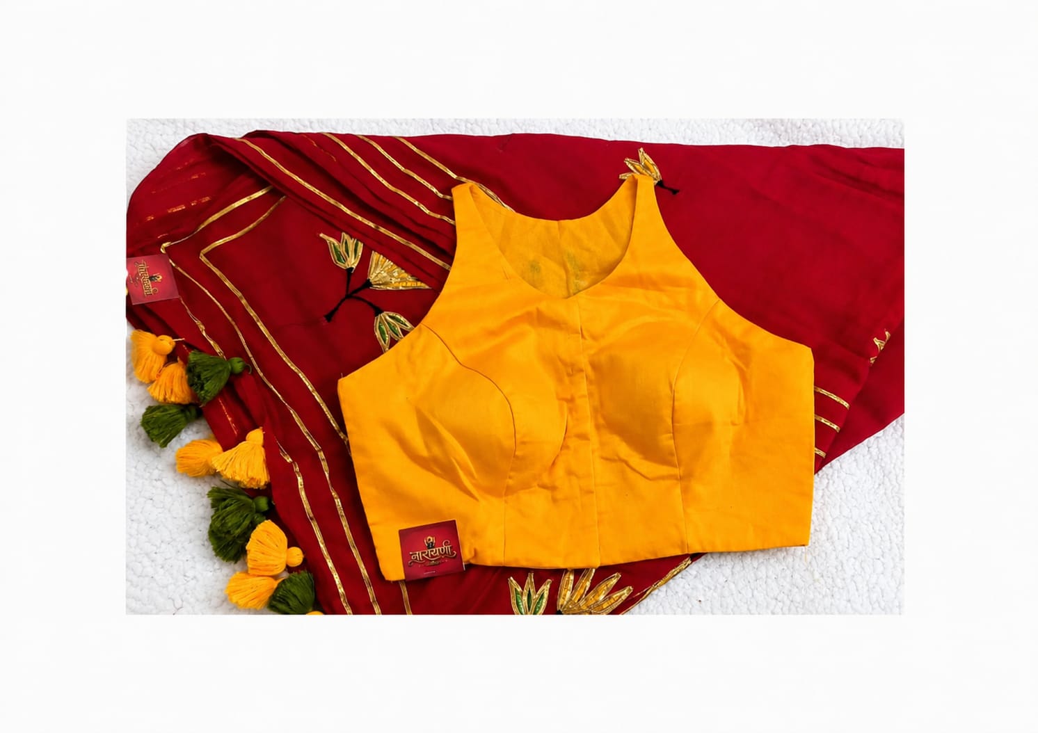 Halter Neck Embroidered Padded Blouse view 2