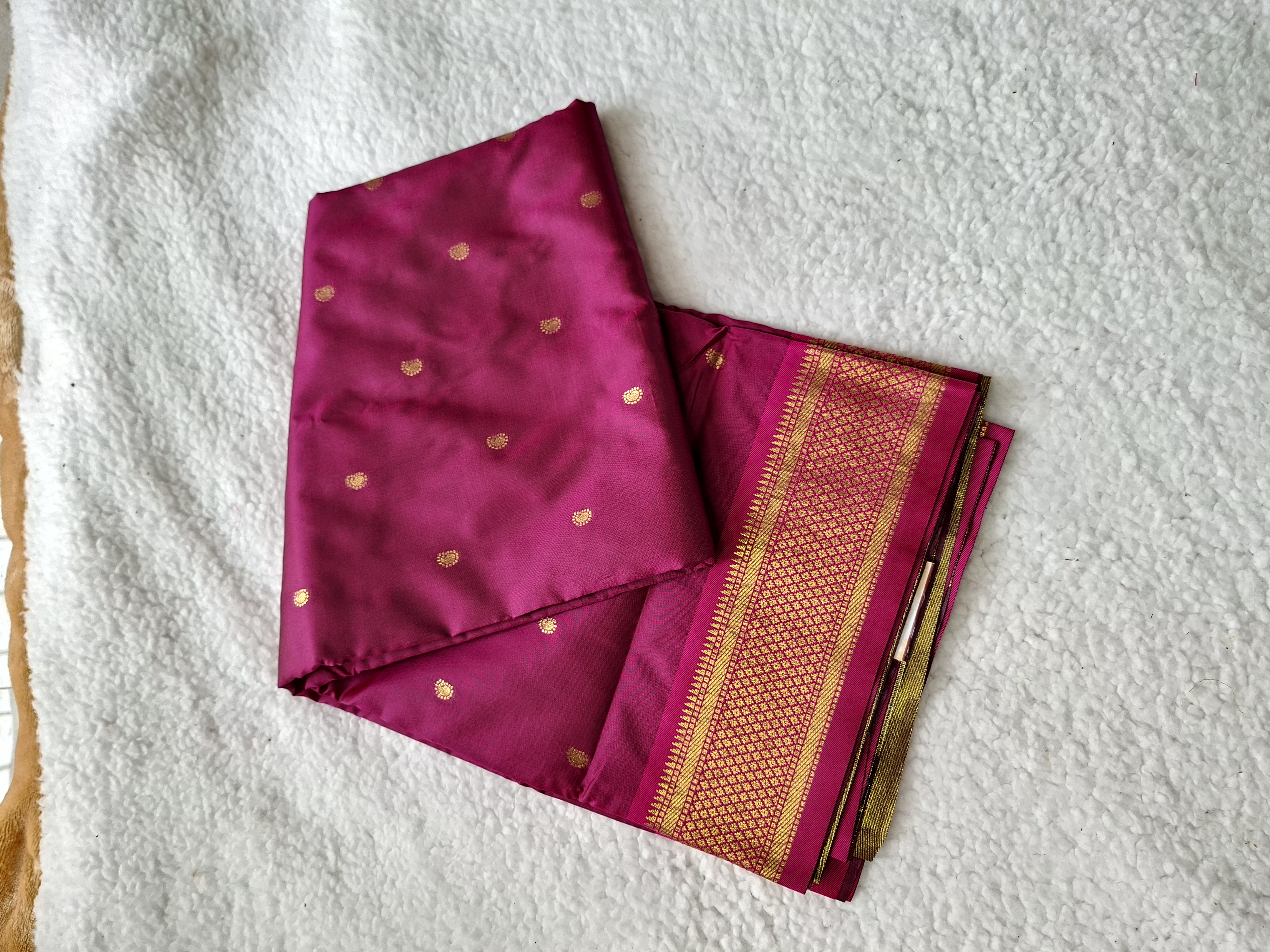 Meena Pallu Saree in Rani Pink