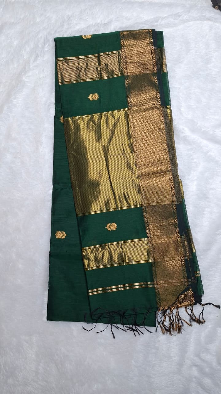Lotus Maheshwari Handloom Saree Dual Tone view 2
