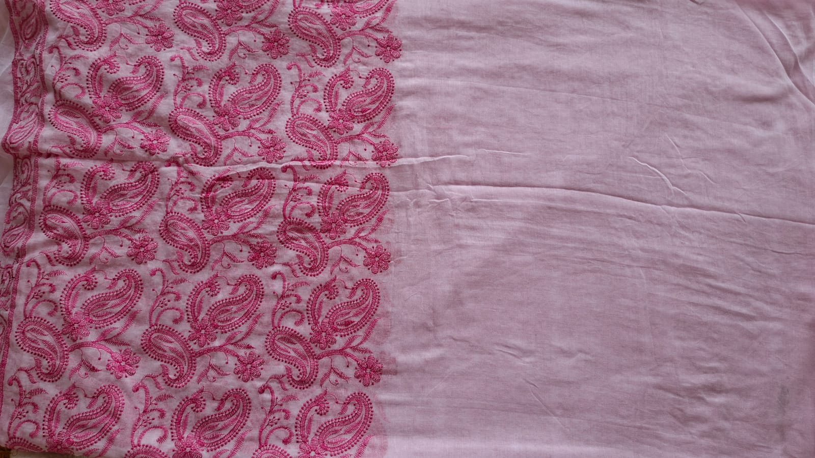 Mul Cotton Chikankari Saree view 3